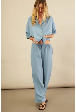 Kadın İndigo Müslin Pantolon BTY102