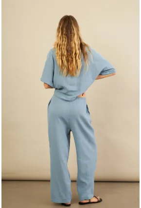 Kadın İndigo Müslin Pantolon BTY102