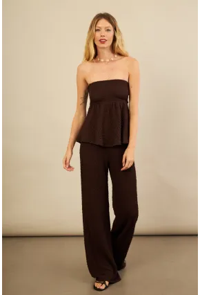 Kadın Kahverengi Bubble Alt Üst Takım FLU337