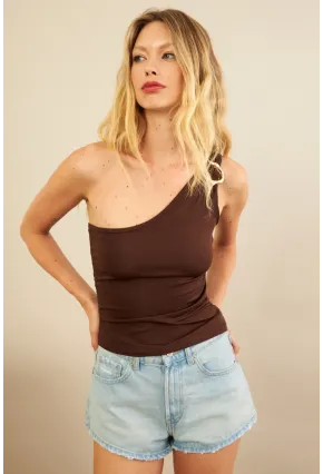 Kadın Kahverengi Tokalı Büzgülü Bluz AN6021