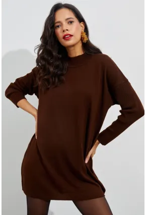Kadın Kahverengi Triko Tunik YV110