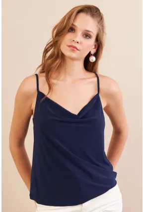 Kadın Lacivert Degaje Yaka Bluz LPP1286-90