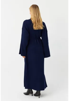 Kadın Lacivert Triko Maxi Elbise MTC3367