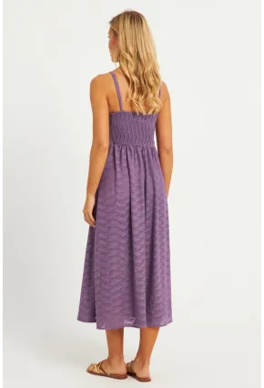 Kadın Lila Astarlı Brode Midi Elbise TW70102-90