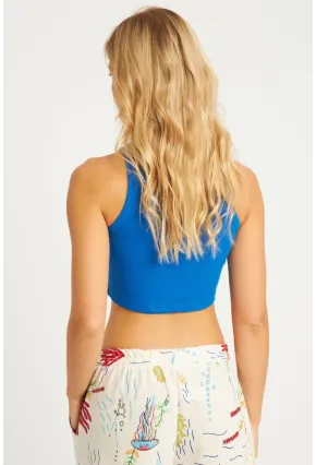 Kadın Mavi Crop Bluz YLE610