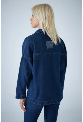 Kadın Mavi Denim Gömlek TSS101