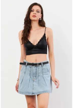 Kadın Mavi Denim Mini Etek TUR1000