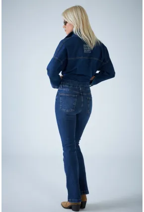 Kadın Mavi Orta Bel İspanyol Paça Jean TSS2023-1