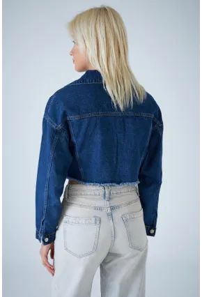 Kadın Mavi Kısa Denim Ceket TSS103