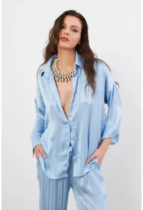 Kadın Mavi Lizbon Gömlek CAR1101-90