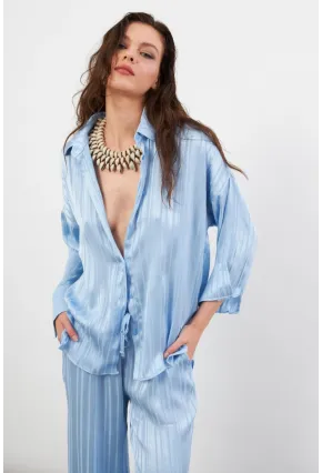 Kadın Mavi Lizbon Gömlek CAR1101-90