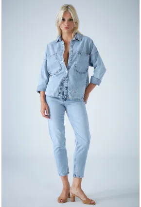 Kadın Mavi Yüksek Bel Jean TSS1001