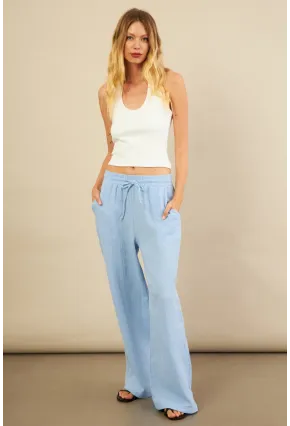 Kadın Mavi Müslin Pantolon FRO1004