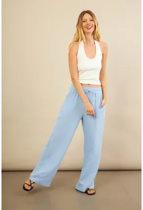 Kadın Mavi Müslin Pantolon FRO1004
