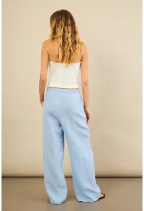 Kadın Mavi Müslin Pantolon FRO1004