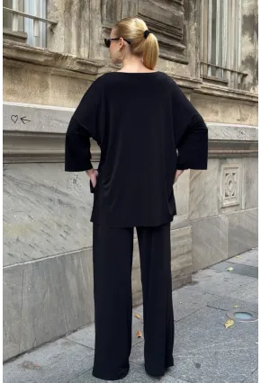 Kadın Modal Kumaş Bluz Pantalon Alt Üst Takım