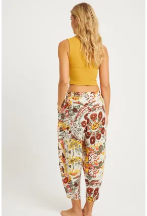 Kadın Multi Desenli Keten Şalvar Pantolon K1253