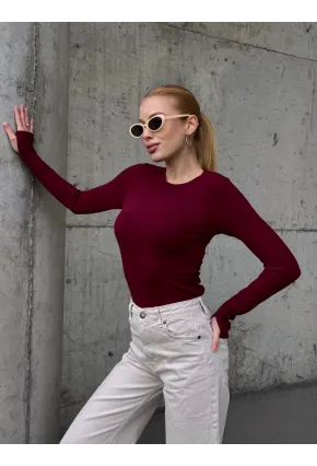 Kadın Parmak Geçmeli Uzun Kollu Bluz