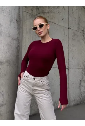 Kadın Parmak Geçmeli Uzun Kollu Bluz