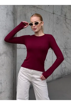 Kadın Parmak Geçmeli Uzun Kollu Bluz