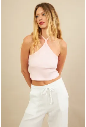 Kadın Pembe Boncuk Detaylı Sırtı Açık Bluz LPP1245-90