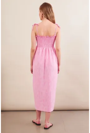 Kadın Pembe Gipeli Midi Plaj Elbisesi OR501