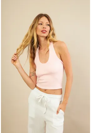 Kadın Pembe Sırtı Açık Bluz LPP1244-90