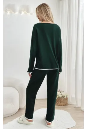 Kadın Relax Fit Süprem Pijama Takım Yeşil