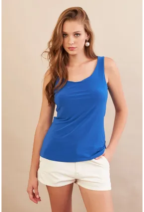 Kadın Saks Basic Bluz LPP1241-90