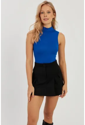 Kadın Saks Kolsuz Bluz LPP1260