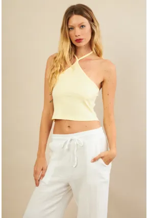 Kadın Sarı Boncuk Detaylı Sırtı Açık Bluz LPP1245-90