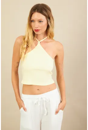 Kadın Sarı Boncuk Detaylı Sırtı Açık Bluz LPP1245-90