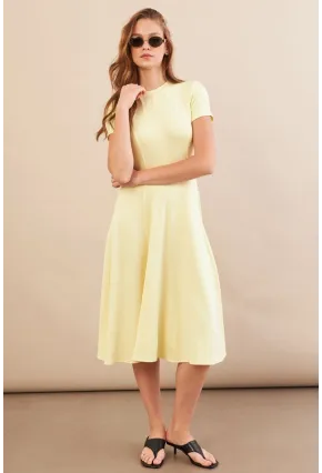 Kadın Sarı Midi Çan Elbise DMR461