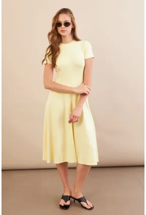 Kadın Sarı Midi Çan Elbise DMR461