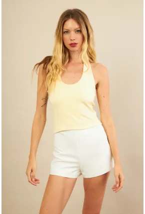Kadın Sarı Sırtı Açık Bluz LPP1244-90