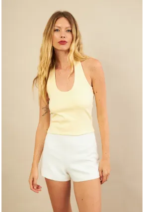 Kadın Sarı Sırtı Açık Bluz LPP1244-90