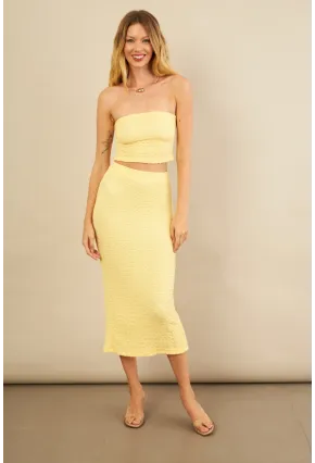 Kadın Sarı Straplez Alt Üst Bubble Takım FLU340