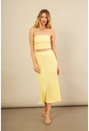 Kadın Sarı Straplez Alt Üst Bubble Takım FLU340