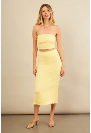 Kadın Sarı Straplez Alt Üst Bubble Takım FLU340
