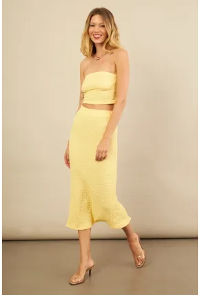 Kadın Sarı Straplez Alt Üst Bubble Takım FLU340