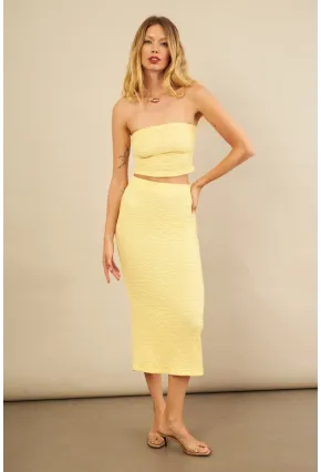 Kadın Sarı Straplez Alt Üst Bubble Takım FLU340