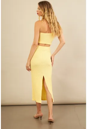Kadın Sarı Straplez Alt Üst Bubble Takım FLU340