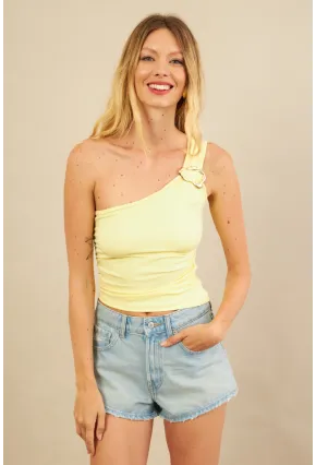 Kadın Sarı Tokalı Büzgülü Bluz AN6021