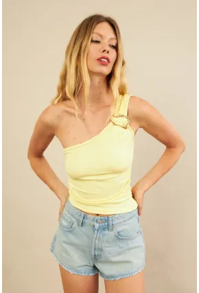 Kadın Sarı Tokalı Büzgülü Bluz AN6021