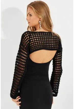 Kadın Siyah Ajurlu Bolero YV115