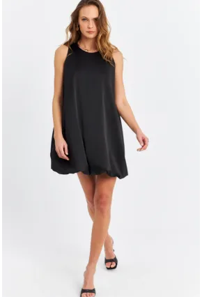 Kadın Siyah Balon Etekli Mini Elbise TW27