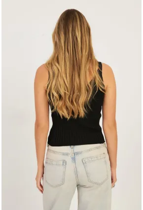 Kadın Siyah-Beyaz İkili V Yaka Triko Bluz SMT227