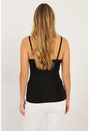 Kadın Siyah Biyeli Bluz EY2772