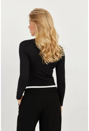 Kadın Siyah Bluz LPP1253
