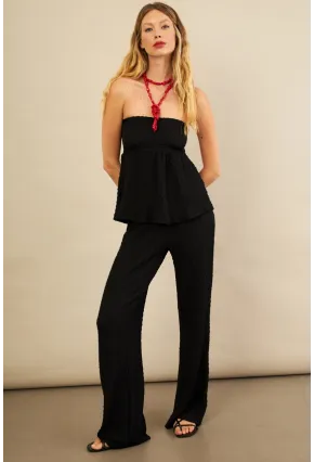 Kadın Siyah Bubble Alt Üst Takım FLU337